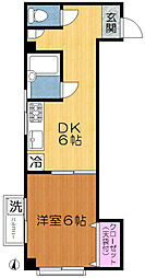 京成本線 新三河島駅 徒歩2分の賃貸マンション 2階1DKの間取り