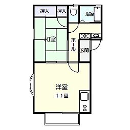 エステート向陽 2階1LKの間取り