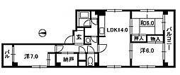 サン幟町 3LDKの間取図画像