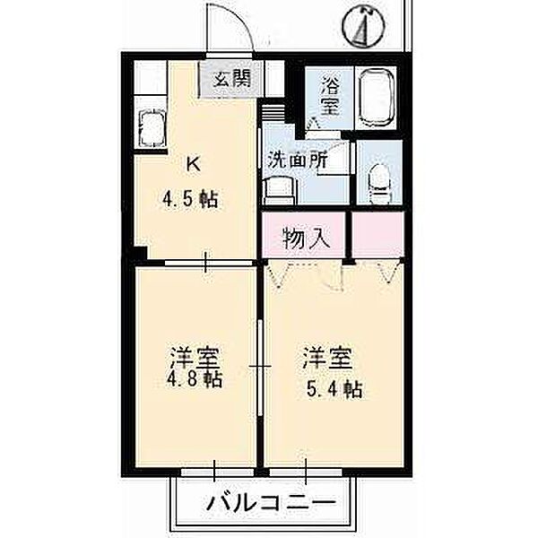 ベルクサワ 202｜鳥取県鳥取市秋里(賃貸アパート2K・2階・33.75㎡)の写真 その2