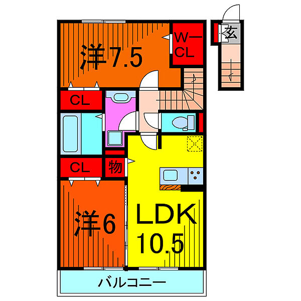 リンデンハイツII ｜東京都葛飾区金町５丁目(賃貸アパート2LDK・2階・64.15㎡)の写真 その2