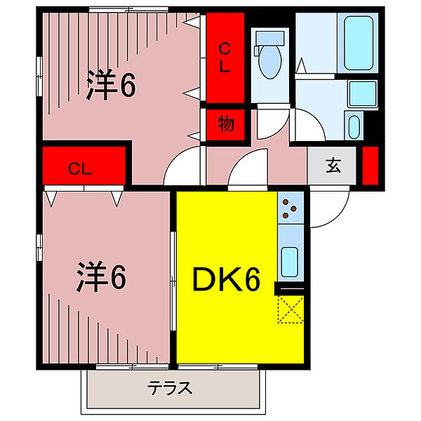 ピアドール ｜東京都足立区一ツ家３丁目(賃貸アパート2DK・2階・45.34㎡)の写真 その2