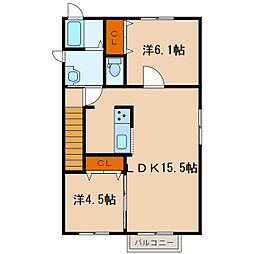 クレールシャルムB 2階