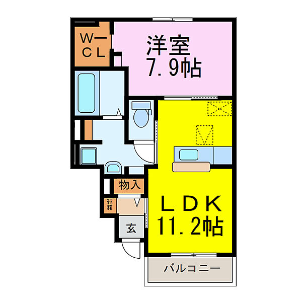 カルム　スクエア　II ｜埼玉県加須市下三俣(賃貸アパート1LDK・1階・44.18㎡)の写真 その2