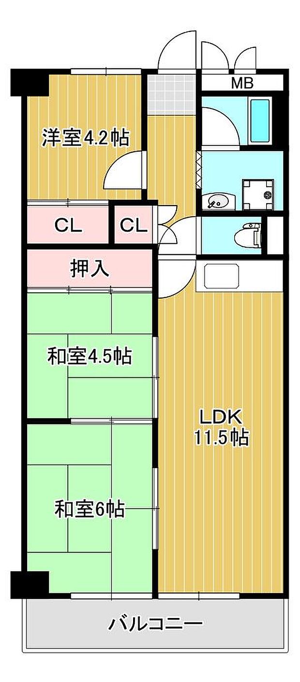 ハイマートあびこ(3LDK) 5階の間取り