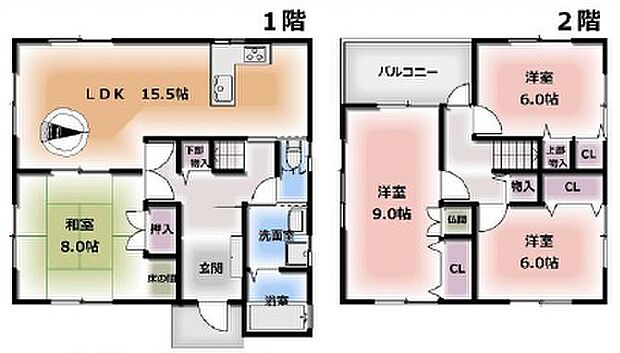 阪南市鳥取中　中古戸建(4LDK)の間取り