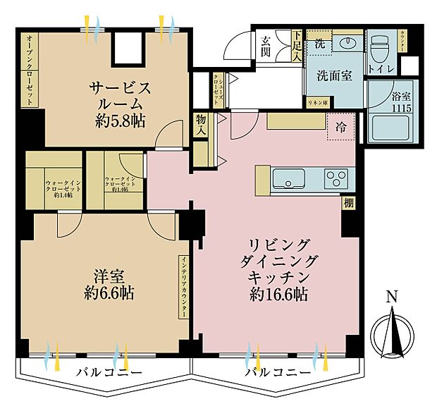 1ＳＬＤＫ、専有面積70．03平米、バルコニー面積5．39平米