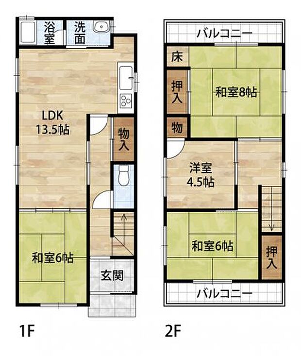 橋本市高野口町名古曽・中古戸建・54223(4LDK)の間取り