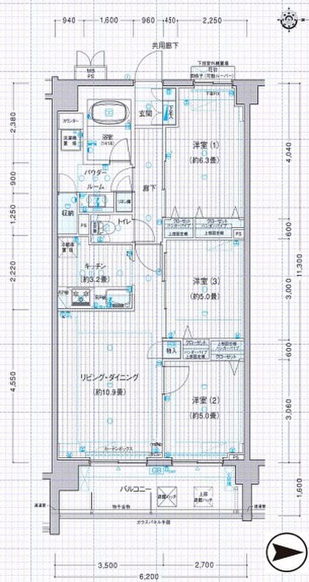 東武東上線 中板橋駅まで 徒歩7分(3LDK) 2階の間取り