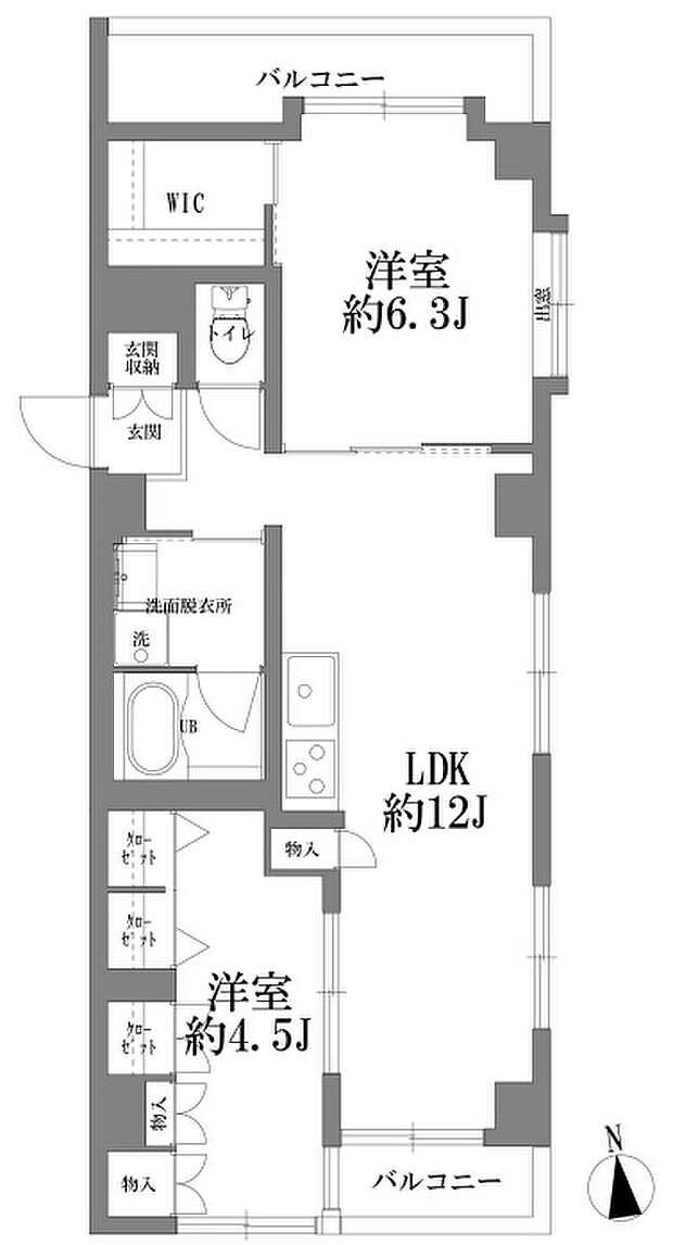 ＪＲ総武線（各駅停車） 浅草橋駅まで 徒歩3分(2LDK) 4階の間取り