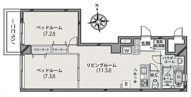 東京メトロ半蔵門線 半蔵門駅まで 徒歩1分(2LDK) 5階の間取り