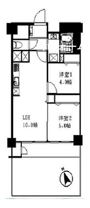 西船橋住宅(2LDK) 1階/106の間取り