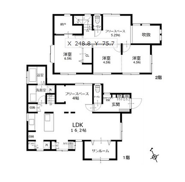 長久手市段の上　戸建(3SLDK)の間取り