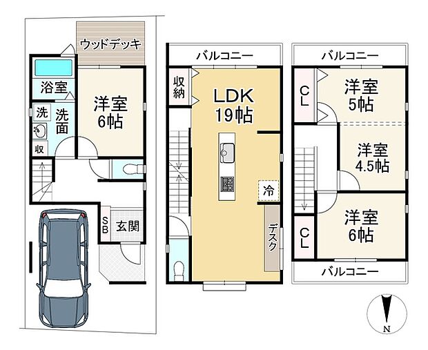 西ノ京壺ノ内町(3LDK)の間取り