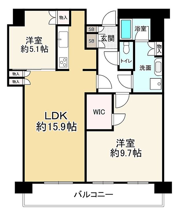 ザ・パークハウス中之島タワー(2LDK) 41階の間取り