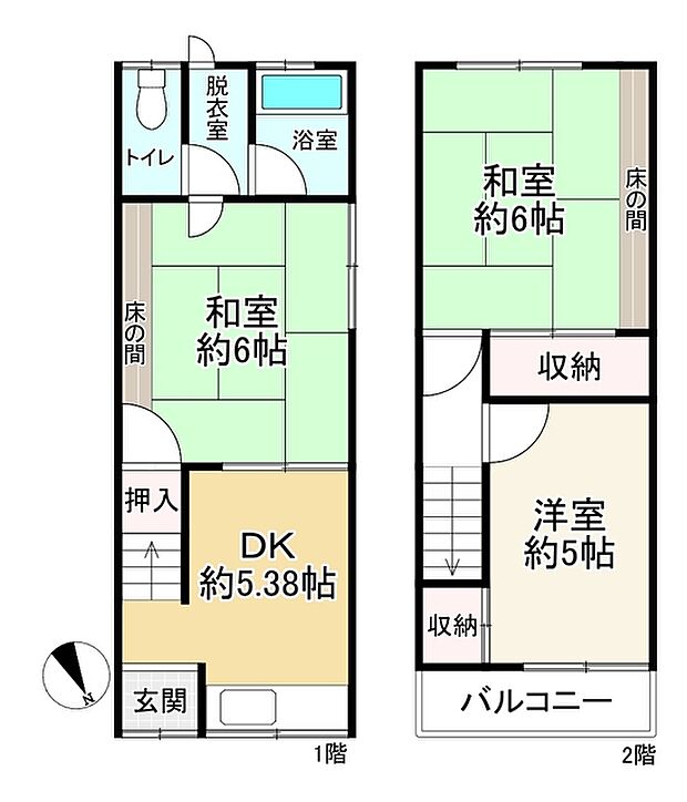 豊中市庄内西町5丁目(3DK)の間取り