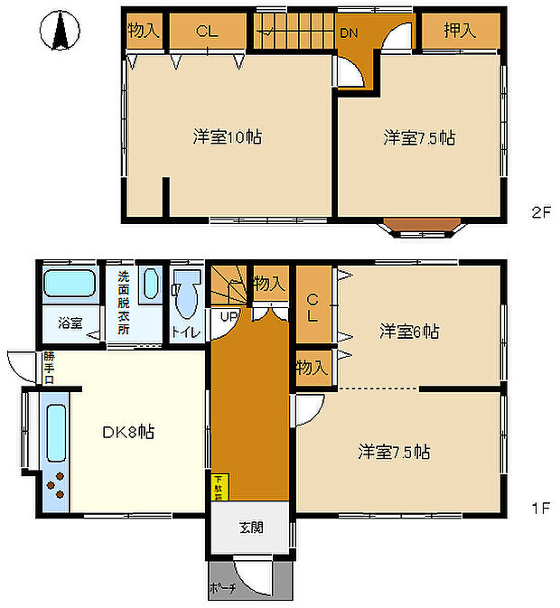 印西小林中古住宅(4DK)の間取り