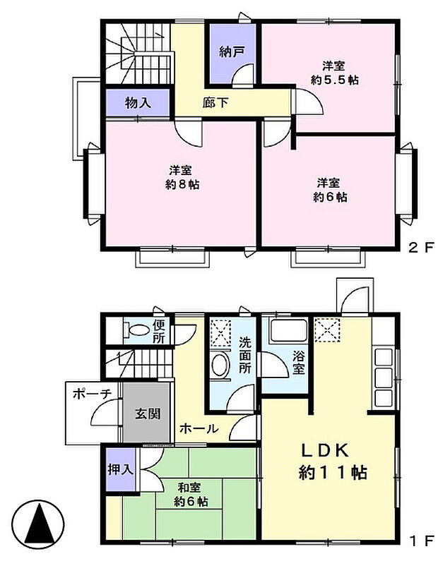 南海高野線 林間田園都市駅までバス約7分 城山台北バス停 徒歩9分(4SLDK)の間取り