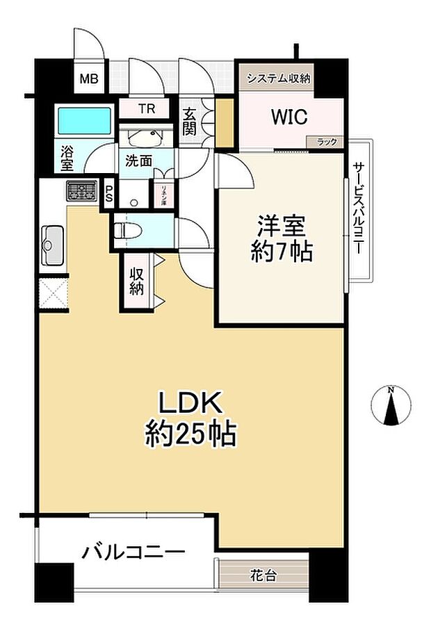 アルス心斎橋ＵＮＡＧＩＤＡＮＩ(1LDK) 3階の間取り