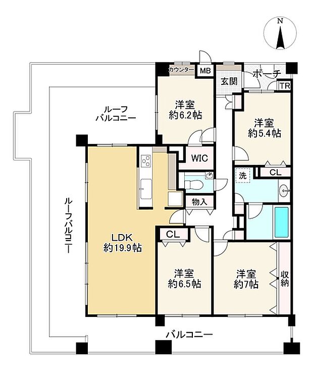 ディアステージ長居公園ラシーズ(4LDK) 4階の間取り