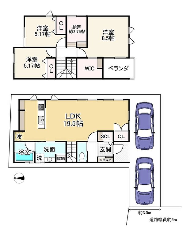 京阪本線 寝屋川市駅まで 徒歩20分(3SLDK)の間取り