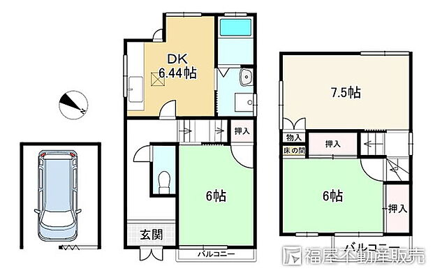 地下鉄烏丸線 北山駅までバス約16分 市バス　釈迦谷口バス停 徒歩5分(3DK)の間取り