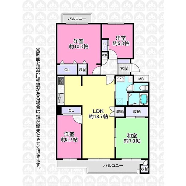 つつじ野団地3の14号棟(4LDK) 2階の間取り