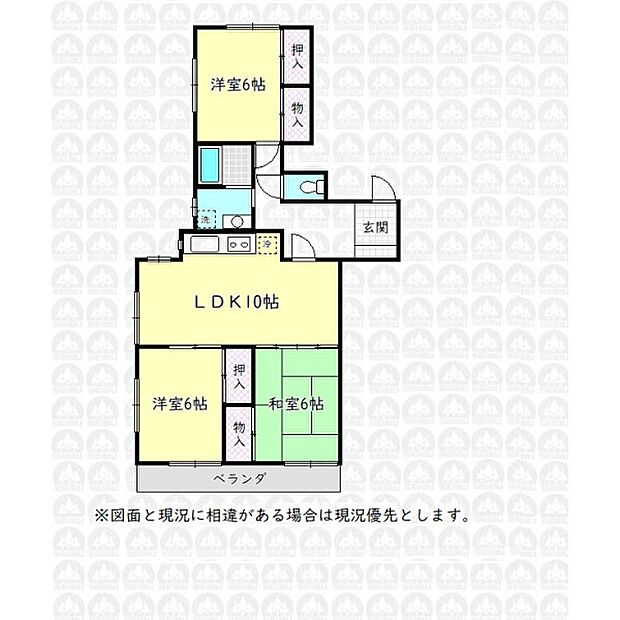 サニーハイツ飯能(3LDK) 4階の間取り