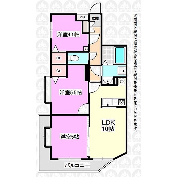 シティコーポパルナスみずほ台(3LDK) 4階の間取り