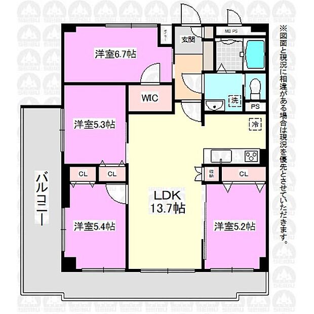 東武みずほ台東口サンライトマンション(4LDK) 9階の間取り