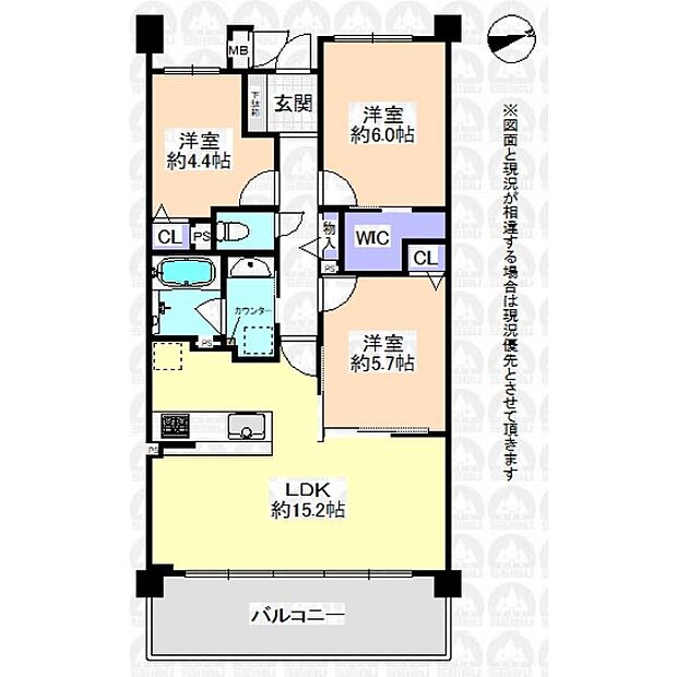 サンクタス国立(3LDK) 2階の間取り