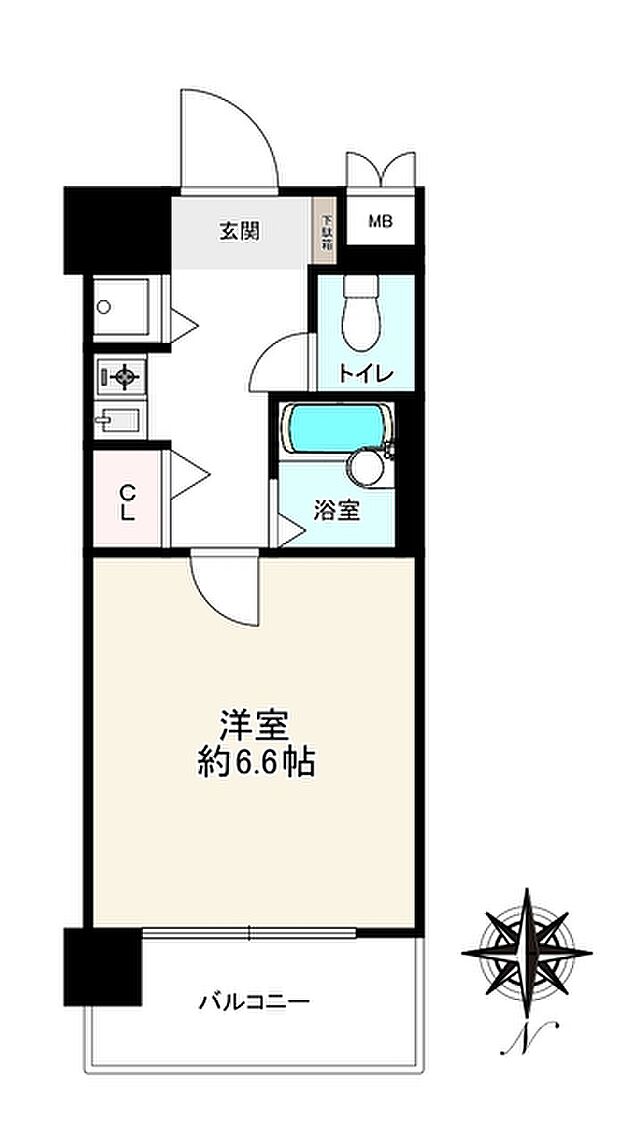 エスティライフ難波西(1K) 2階の間取り