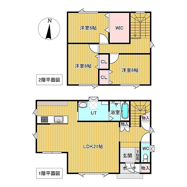 訓子府町日出35番　戸建て(3LDK)の間取り