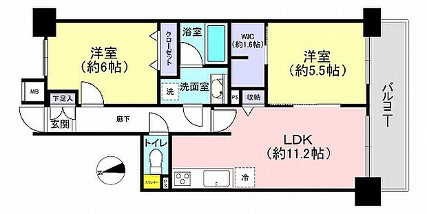 ライオンズマンション練馬北町(2LDK) 3階の間取り