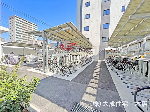 外観:駐輪場・バイク置場　現地写真2024年2月撮影