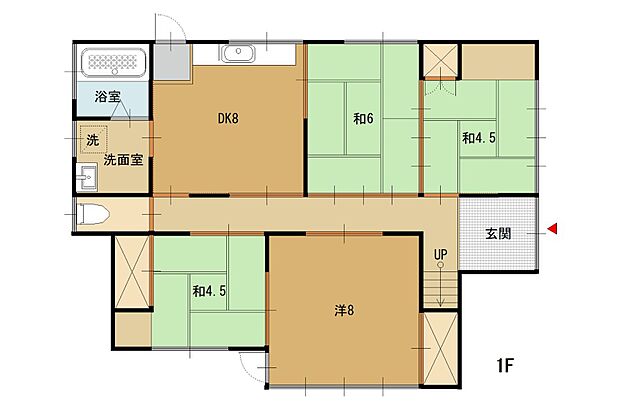 綾部市川糸町中古住宅(7DK)の間取り