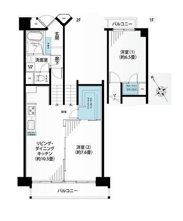 河原町団地14号棟(2LDK) 9階の間取り