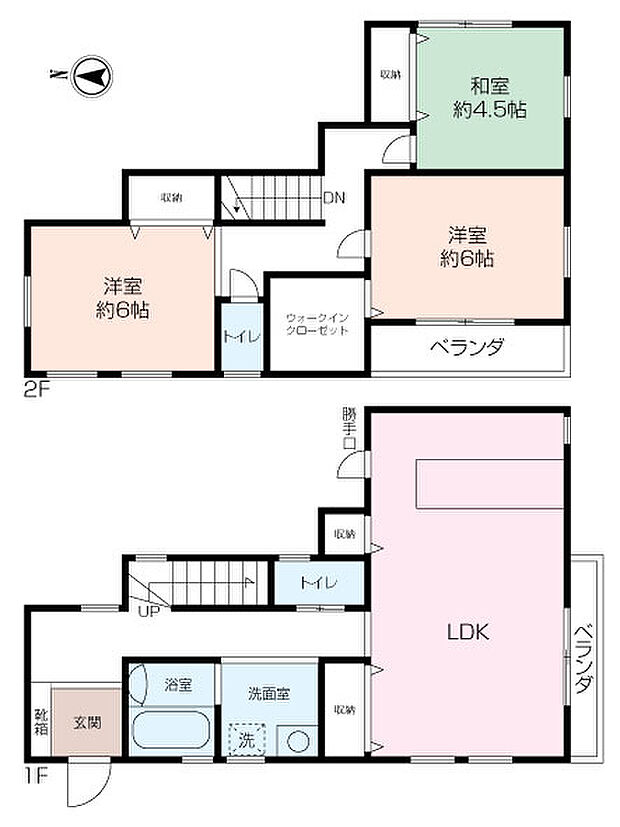 収納豊富な3LDKの間取り