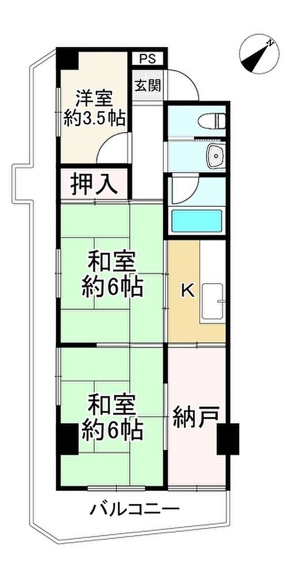 メイクアップハイツ須磨浦(3SK) 5階の間取り