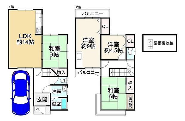 近鉄南大阪線 土師ノ里駅まで 徒歩9分(4LDK)の間取り