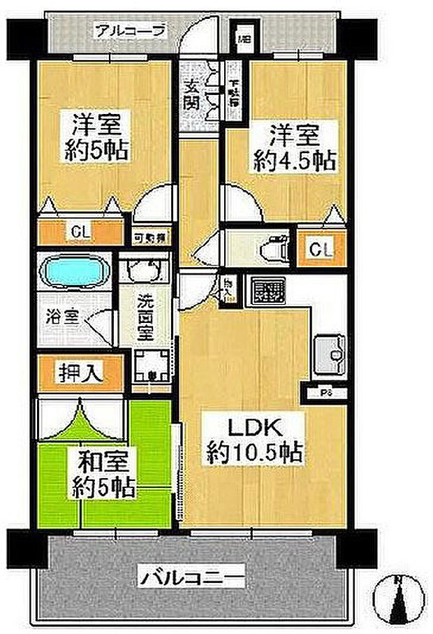 エスリード小阪駅前(3LDK) 11階の間取り