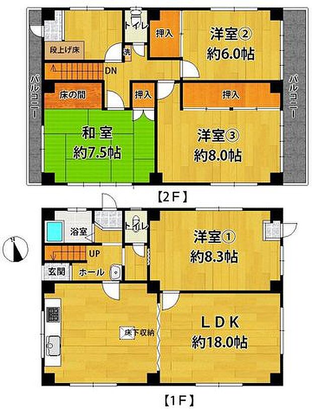 中村字本村中古戸建(4LDK)の間取り