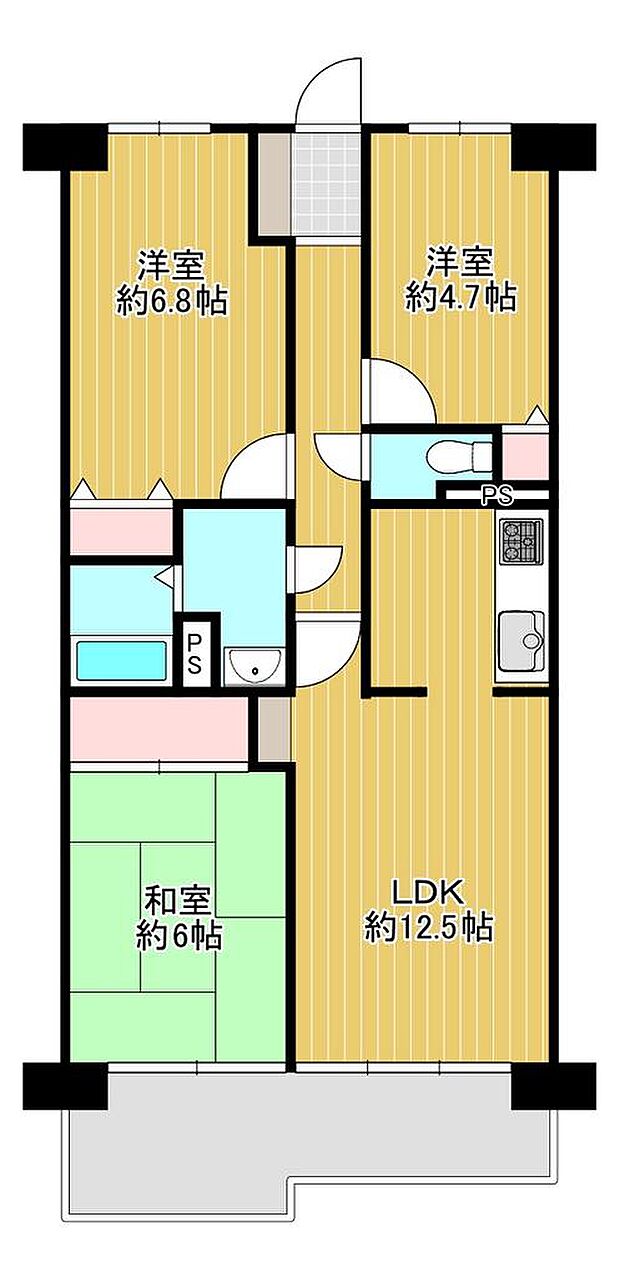 ハイラーク入間(3LDK) 3階/329の間取り