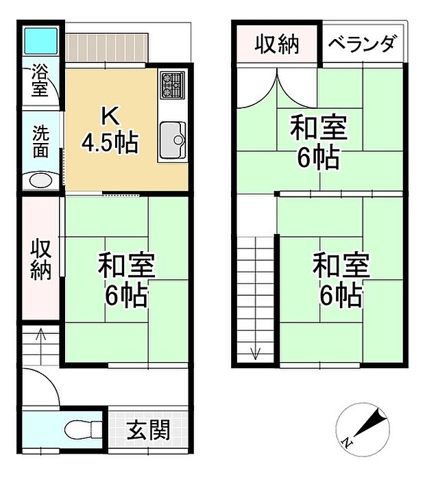 右京区西京極西向河原町(3K)の間取り