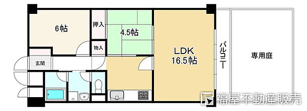 室町スカイハイツ(2LDK) 1階の間取り