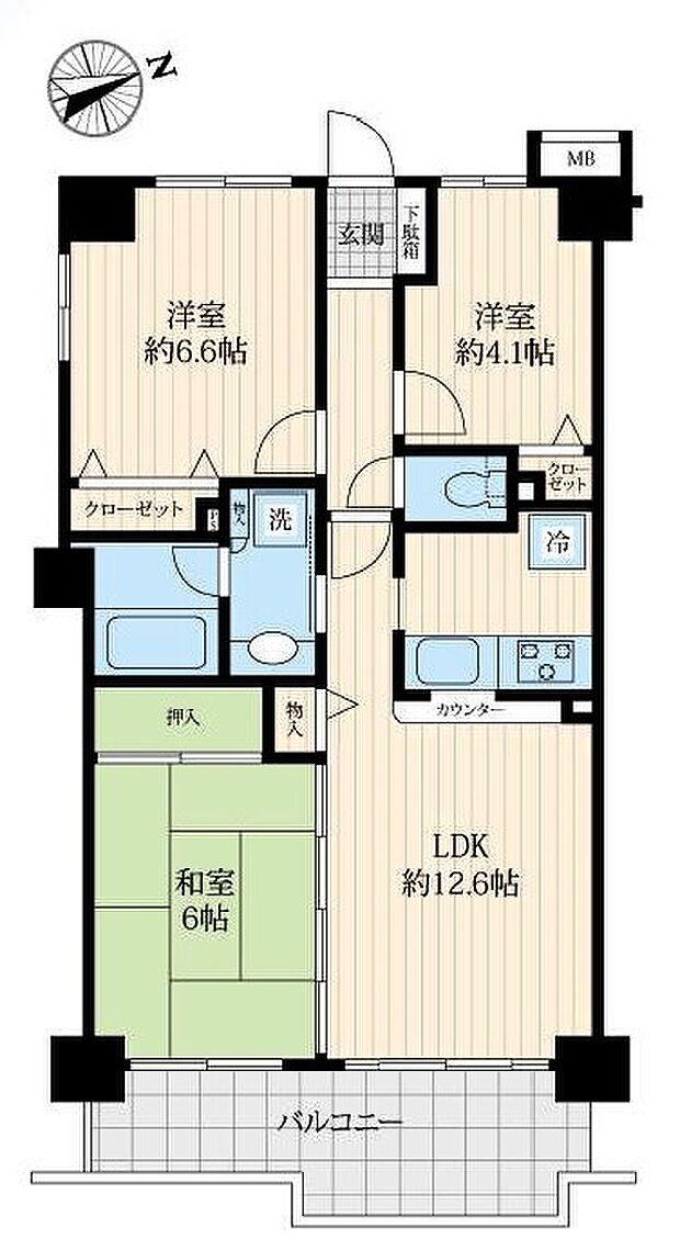 7階建て4階部分の3LDK・ご家族との会話が弾む対面キッチン仕様・住環境も良好です！