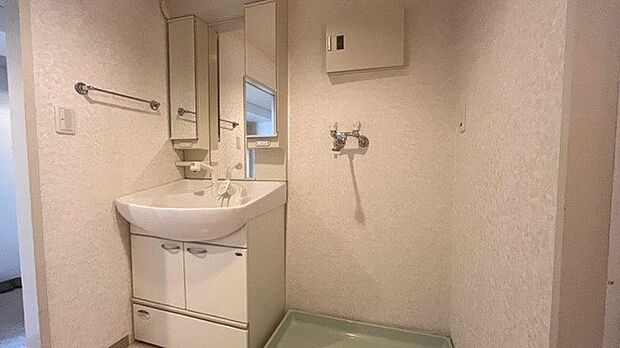 【洗面室】独立洗面台と洗濯機置き場スペース