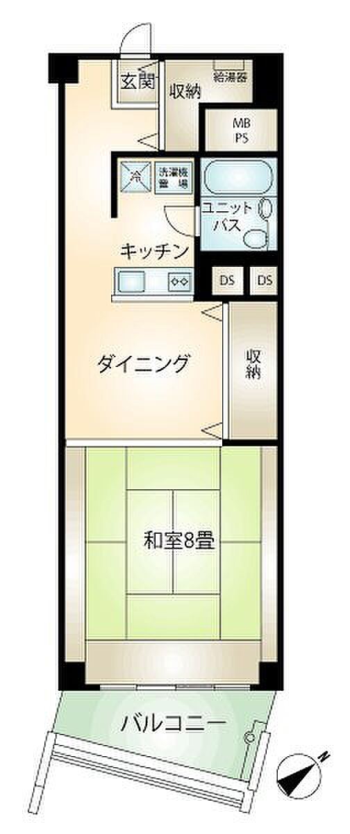 プラザ伊豆山(1LDK) 11階の間取り