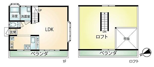 小松ヶ原別荘地　ログハウス(1R)の間取り