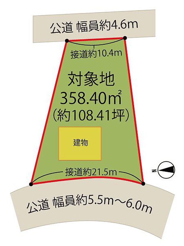 対象地は2区画になります。東側の土地は傾斜地です。